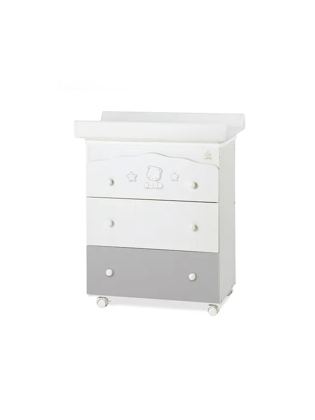 Italbaby Popstar Bagnetto Fasciatoio 3 Cassetti Bianco Grigio
