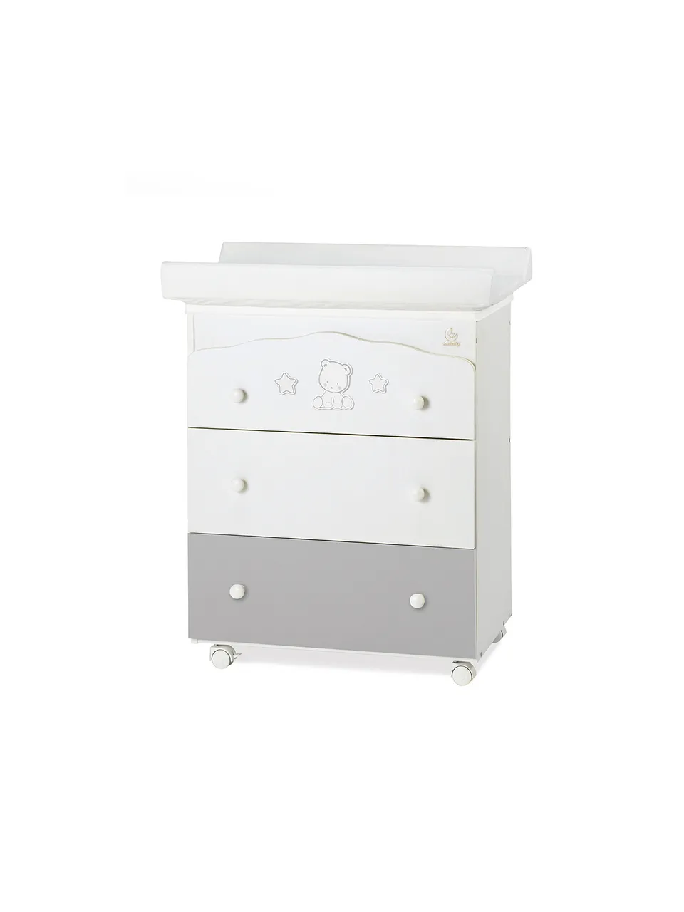 Italbaby Popstar Bagnetto Fasciatoio 3 Cassetti Bianco Grigio