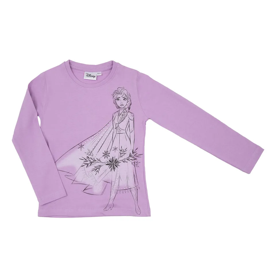 Frozen t-shirt manica lunga bimba lilla girocollo