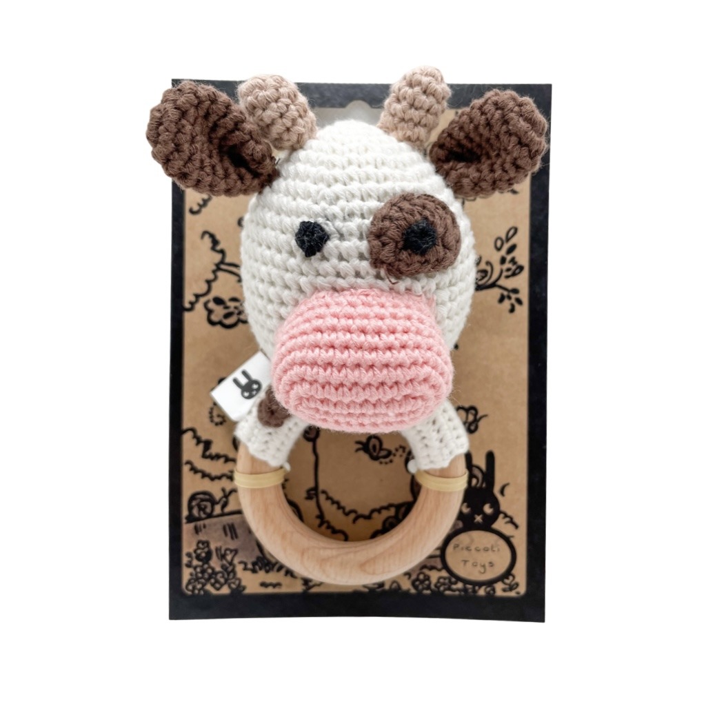 Piccoli Toys Adriana sonaglio uncinetto mucca cotone
