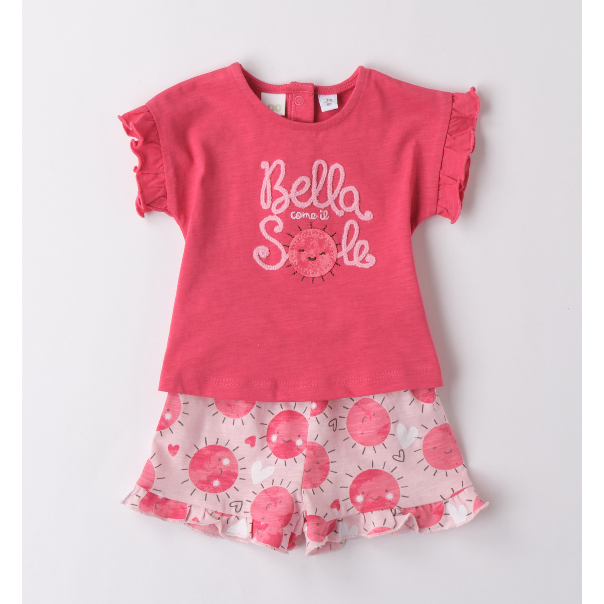 iDO Completo Neonata T-shirt e Short Cotone con Soli