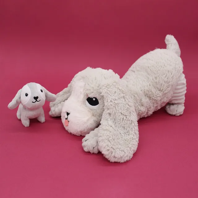 Les Déglingos Ptipotos Toutou Peluche Cane Mamma Grigio