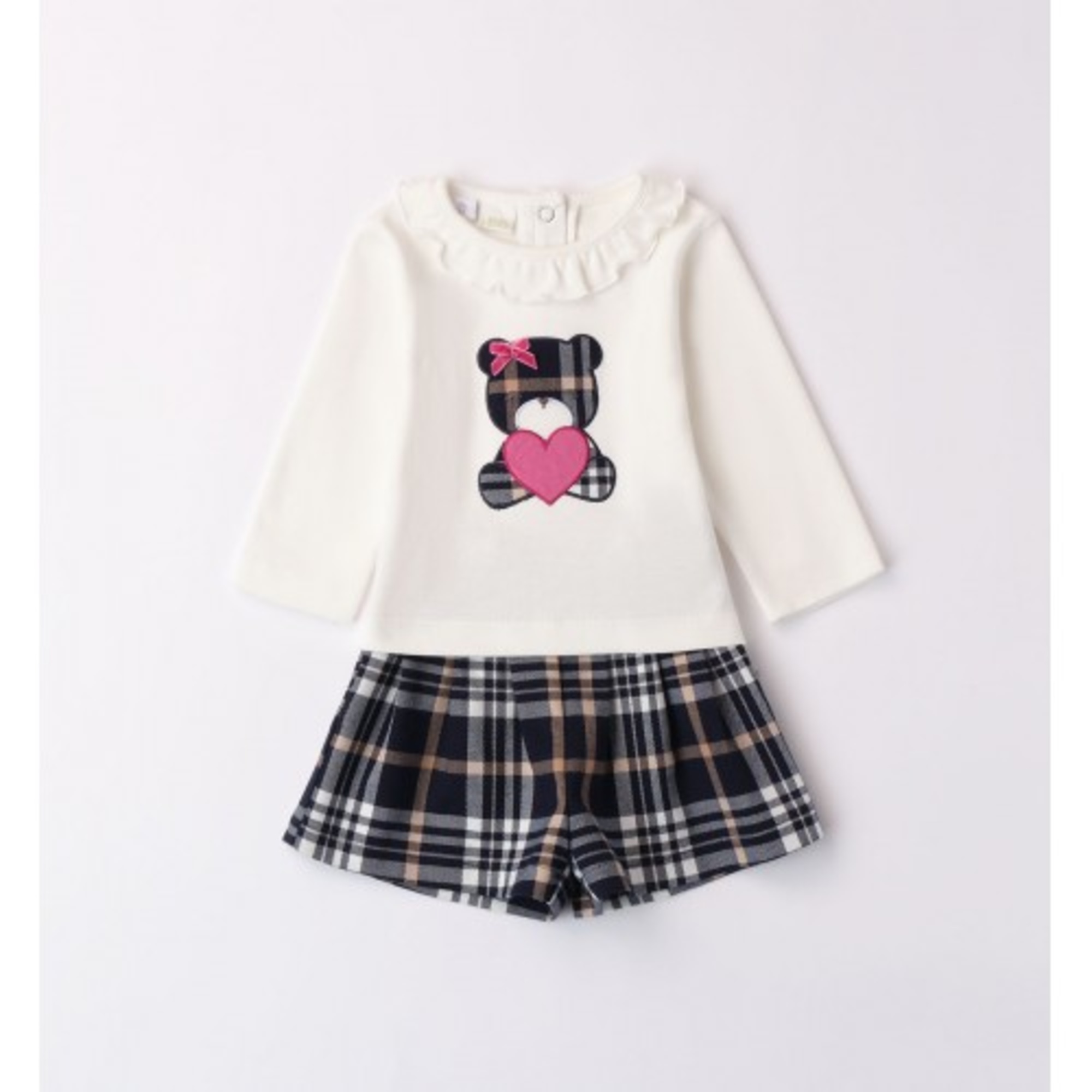 Dodipetto completo bimbo manica lunga short scozzese