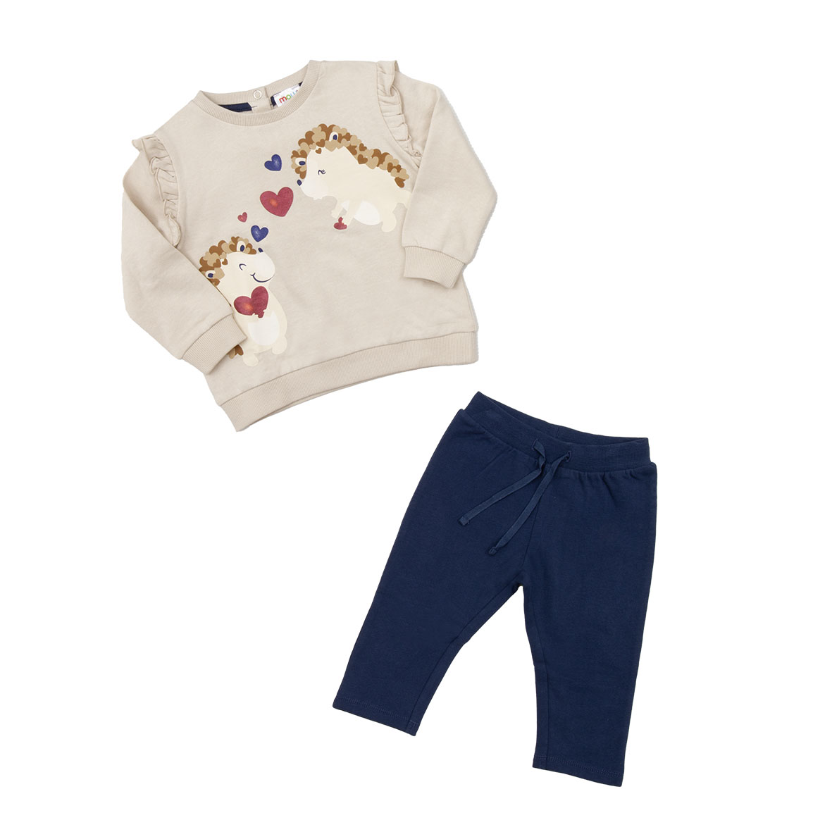 Mawi French Terry Completo Jogging Bimba Beige Blu
