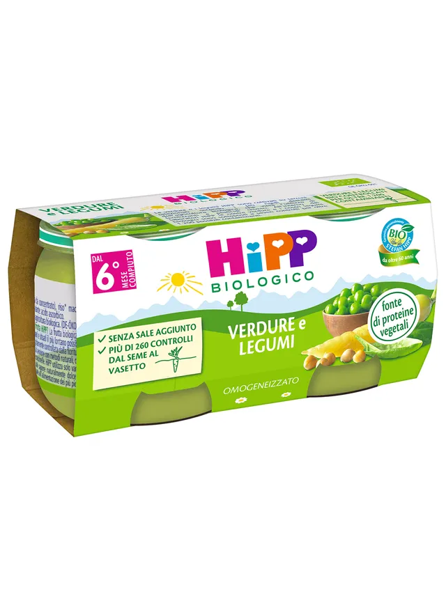 HiPP omogeneizzato verdure e legumi bio 2x80g 6 mesi