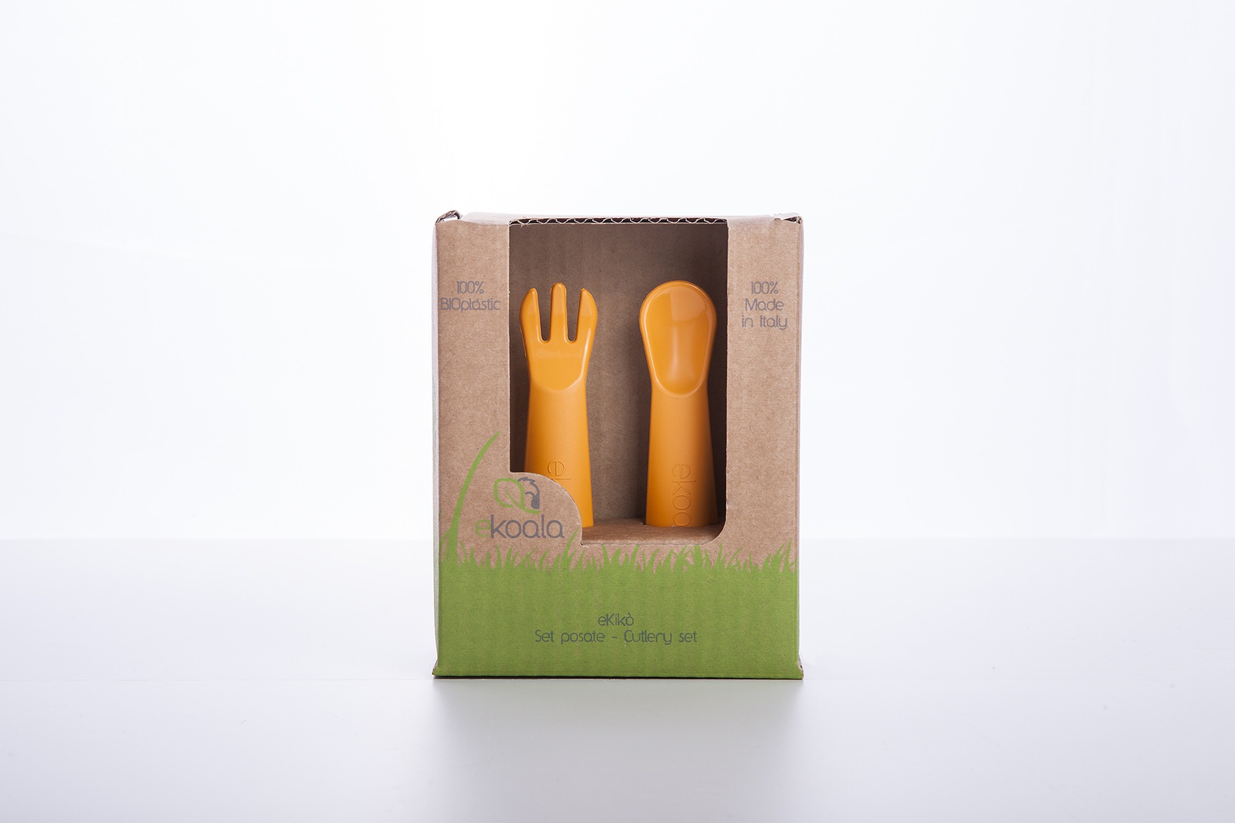 eKoala eKiko Set Posate Bambini Arancione biodegradabile