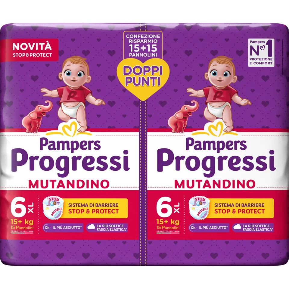 Pampers Progressi mutandino taglia 6 pannolini 30 pezzi
