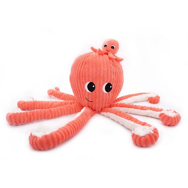 Les Déglingos Ptipotos Filou peluche polpo corallo 45 cm
