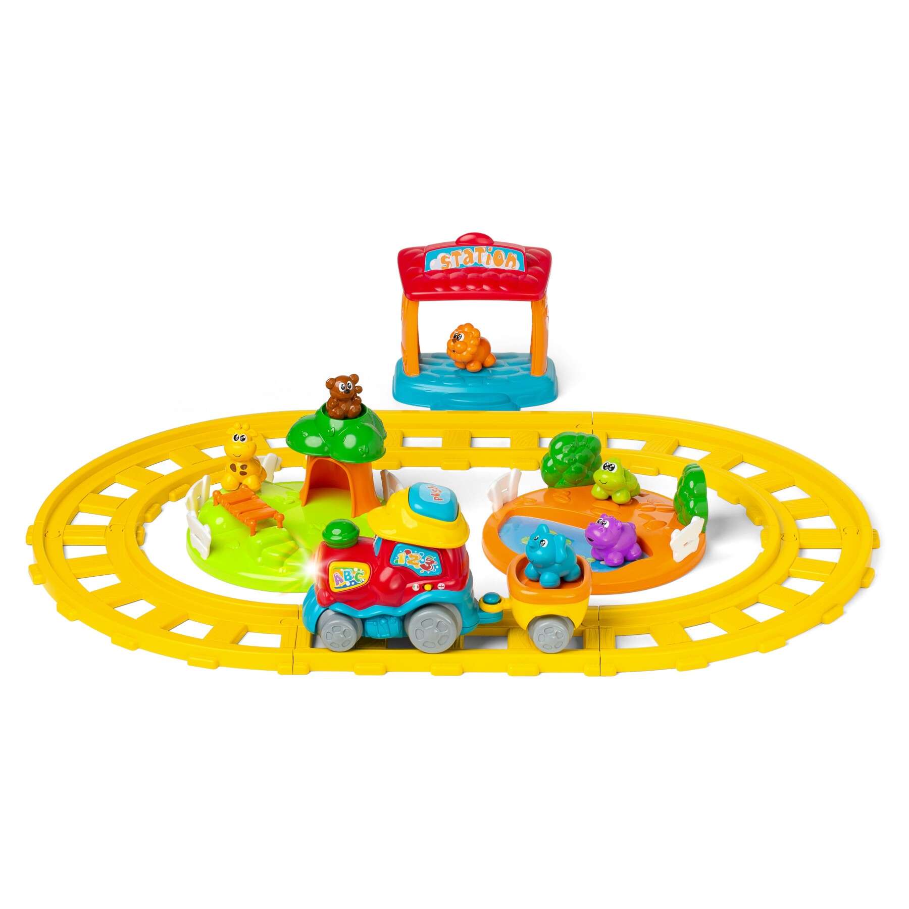 Trenino delle Avventure Treno Bilingue con Binari e Animali
