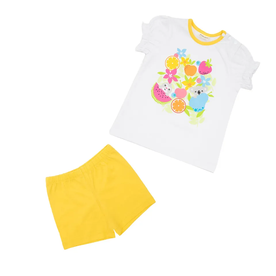 Toys Center Baby pigiama corto bimba bianco giallo fiori