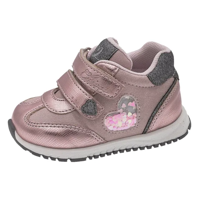 Chicco Giamma Sneaker Primi Passi Rosa Doppio Velcro Cuore Glitter