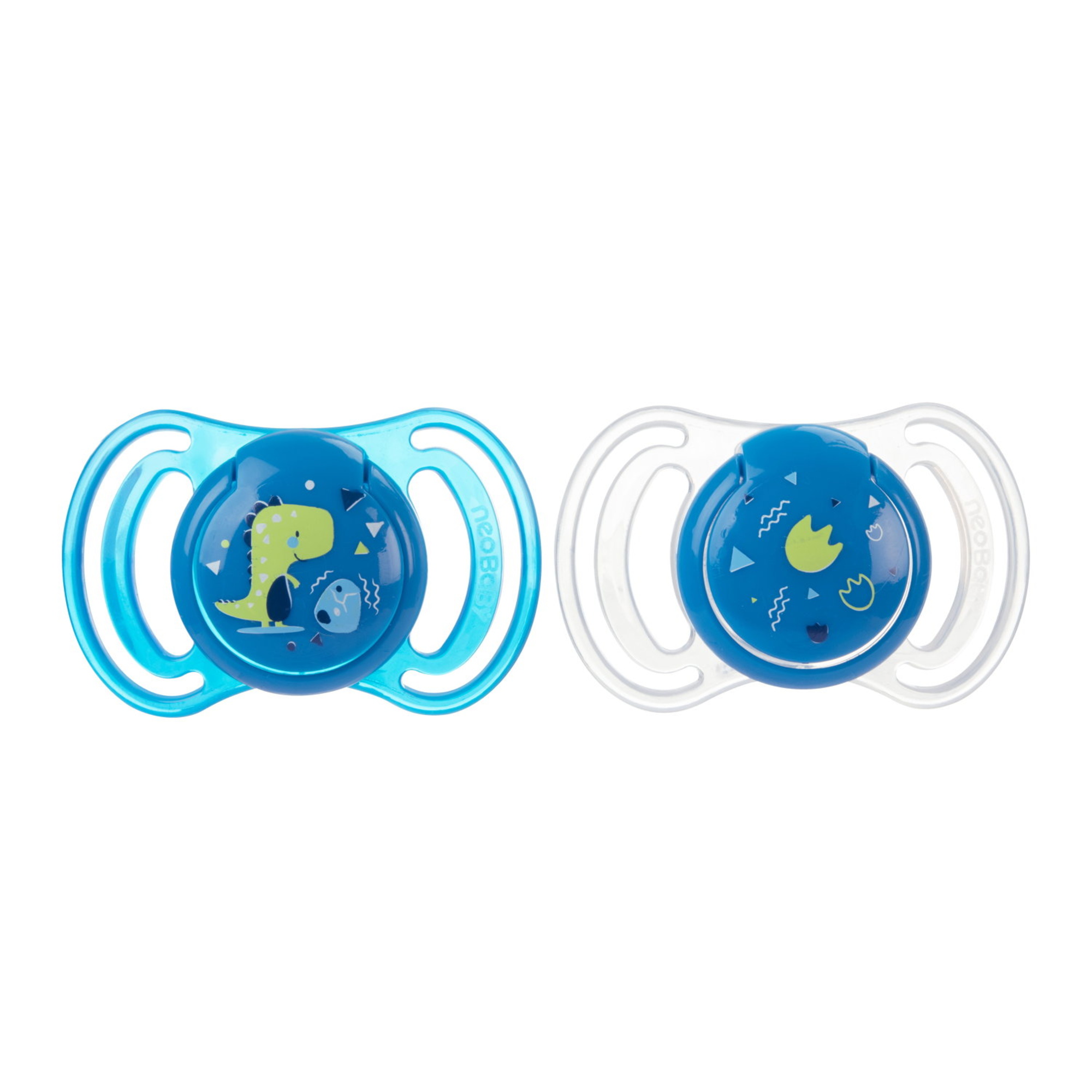 Neobaby succhietto anatomico silicone blu 12m+ 2 pz