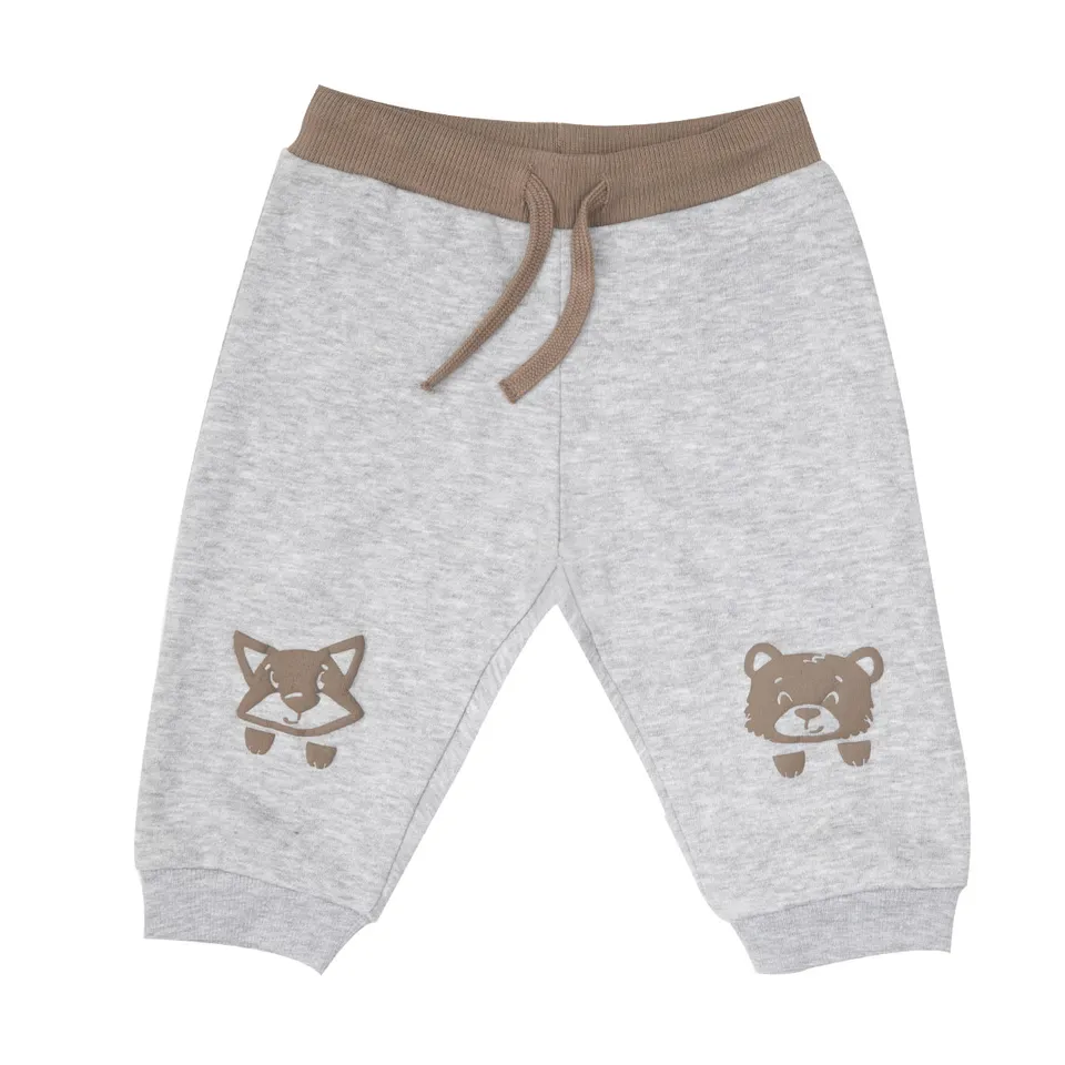 Toys Center Baby pantalone felpato bimbo grigio animali coulisse