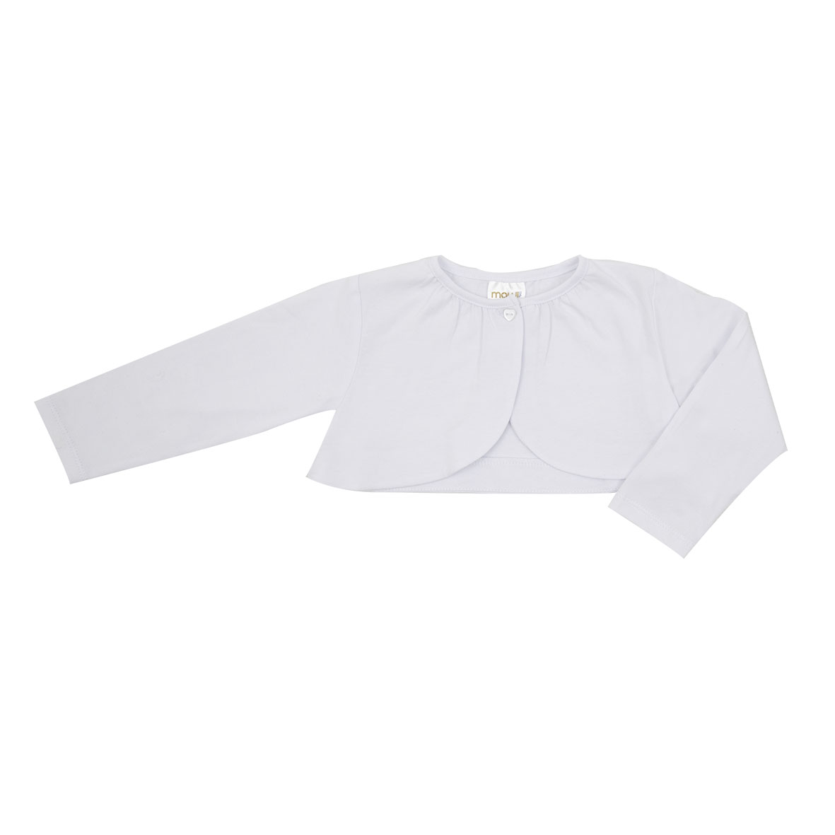 Cardigan elegante bimba bianco jersey con bottone