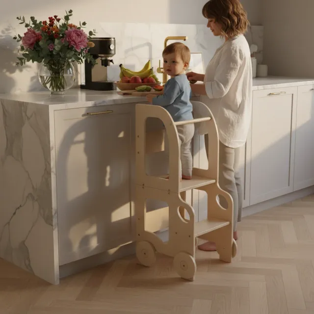 The Dida Torre Apprendimento Coche torre legno tavolo-sedia
