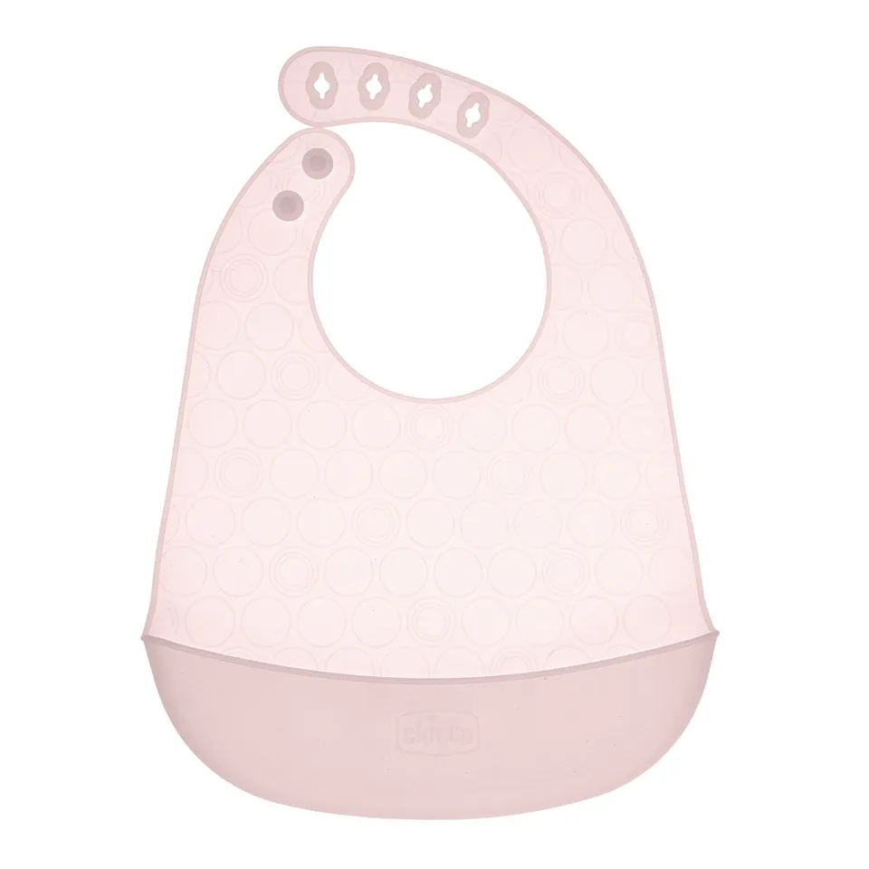 Chicco Bavaglino in Silicone con Tasca Rosa Impermeabile
