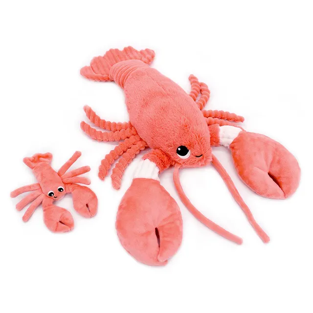 Les Déglingos Ptipotos Iloveyou peluche aragosta corallo 48 cm