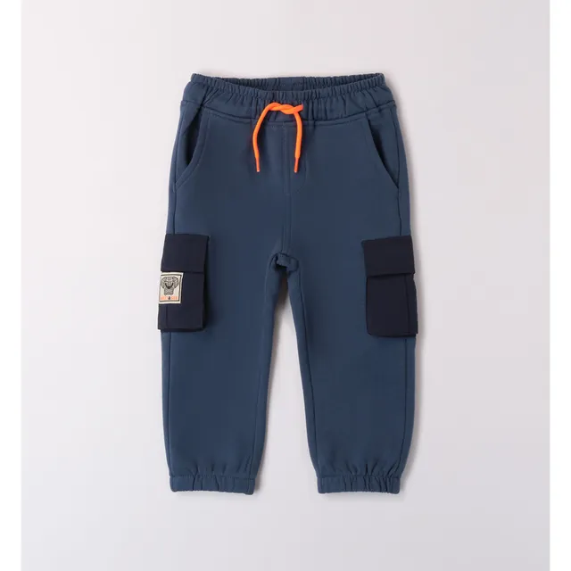 iDO Pantalone Felpa Bambino Avio con Tasche Nylon 9M-8A