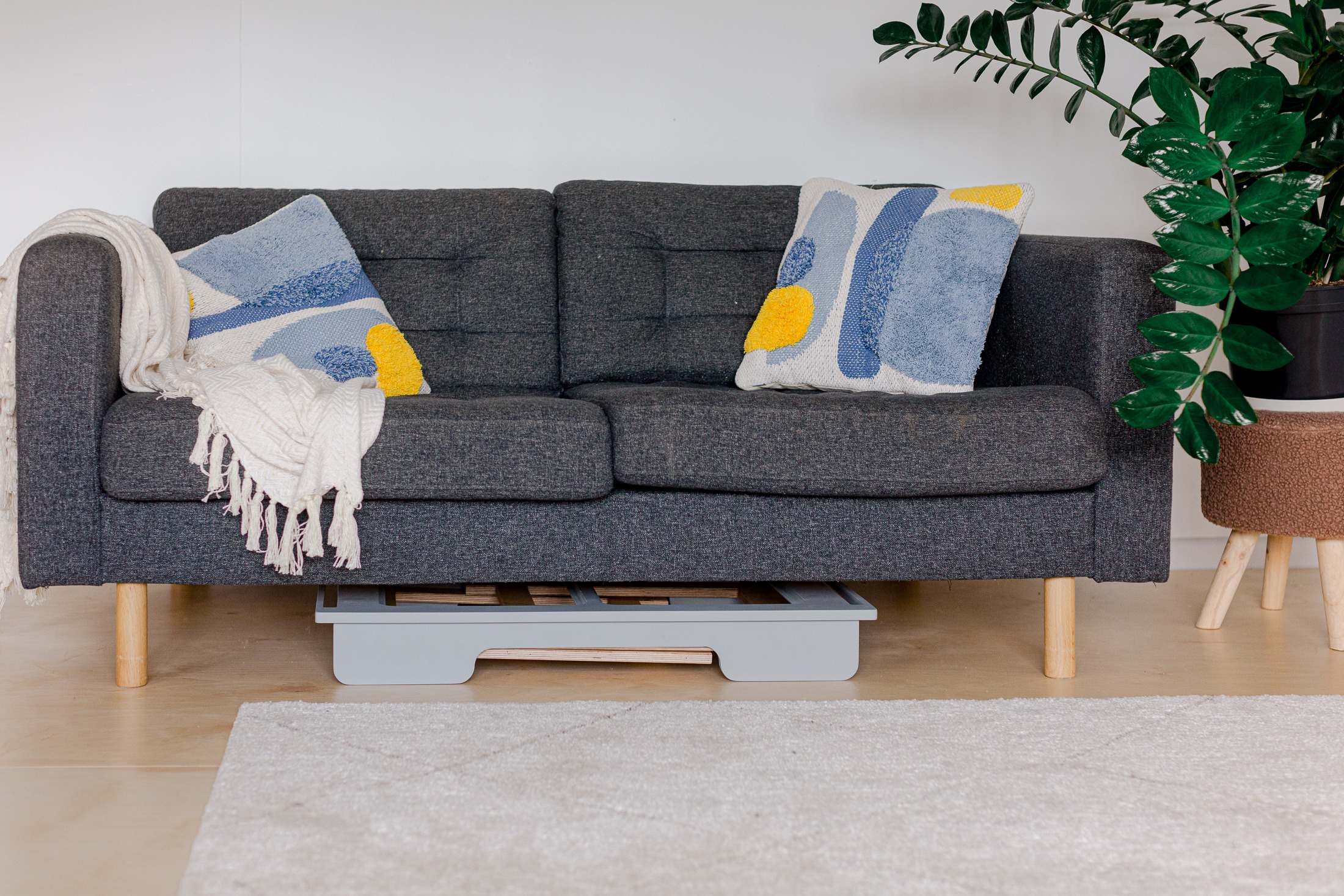 The Dida Tavolo Sensoriale legno 2 vaschette grigio con coperchi