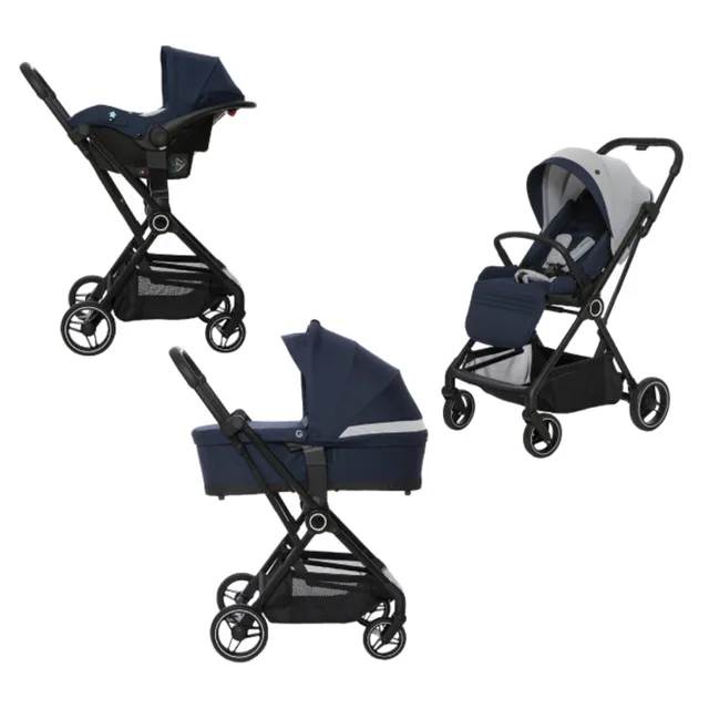 Giordani G-Light Trio passeggino Navy chiusura automatica