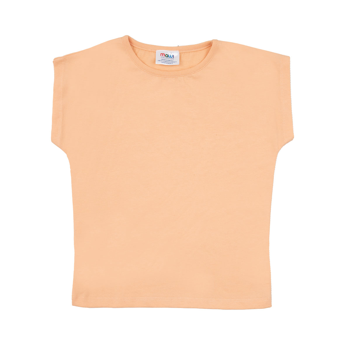 Maglietta bambina giromanica arancione tinta unita basic