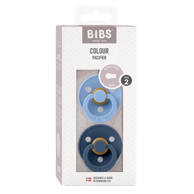 BIBS Colour ciuccio lattice blu 6+ mesi set 2 pz