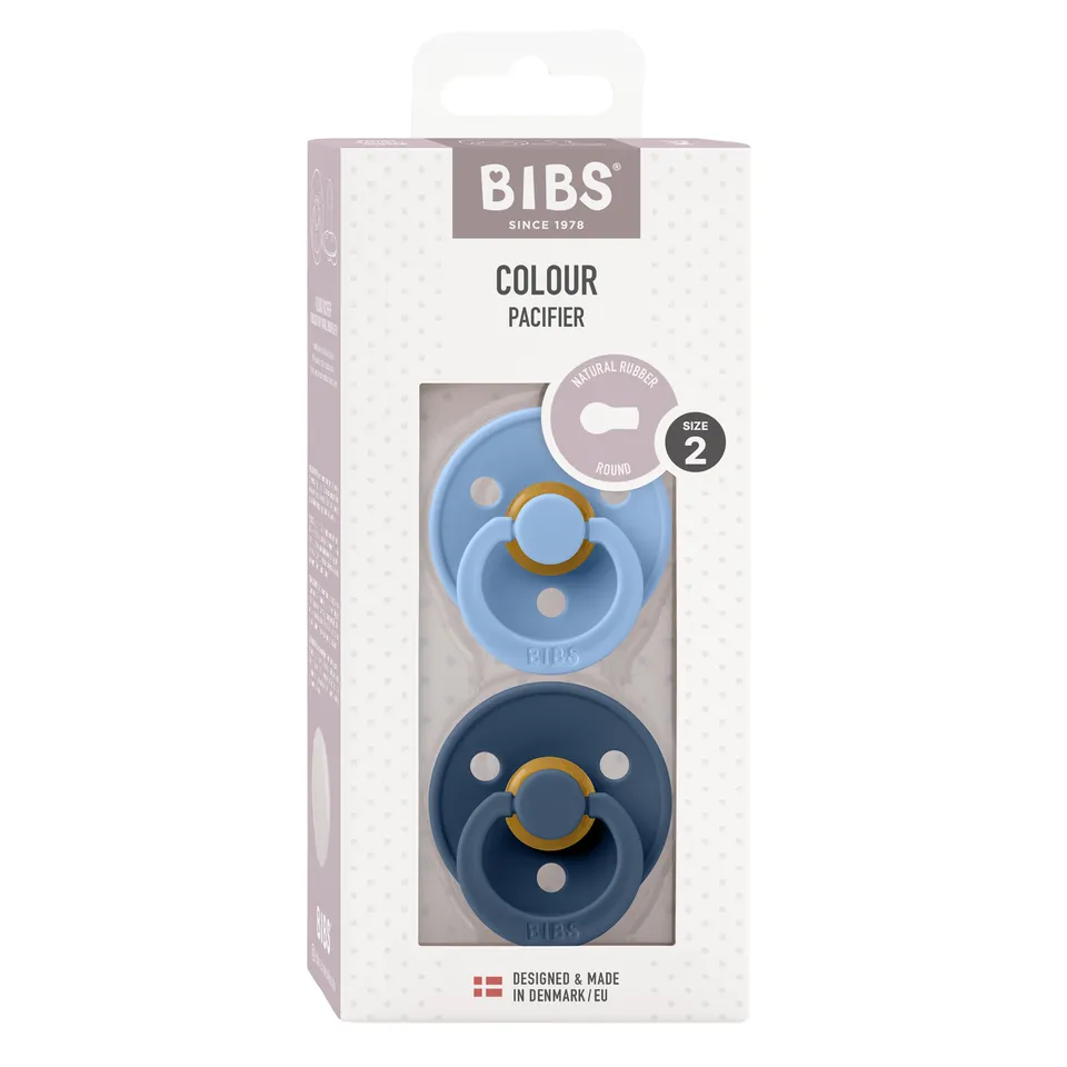 BIBS Colour ciuccio lattice blu 6+ mesi set 2 pz