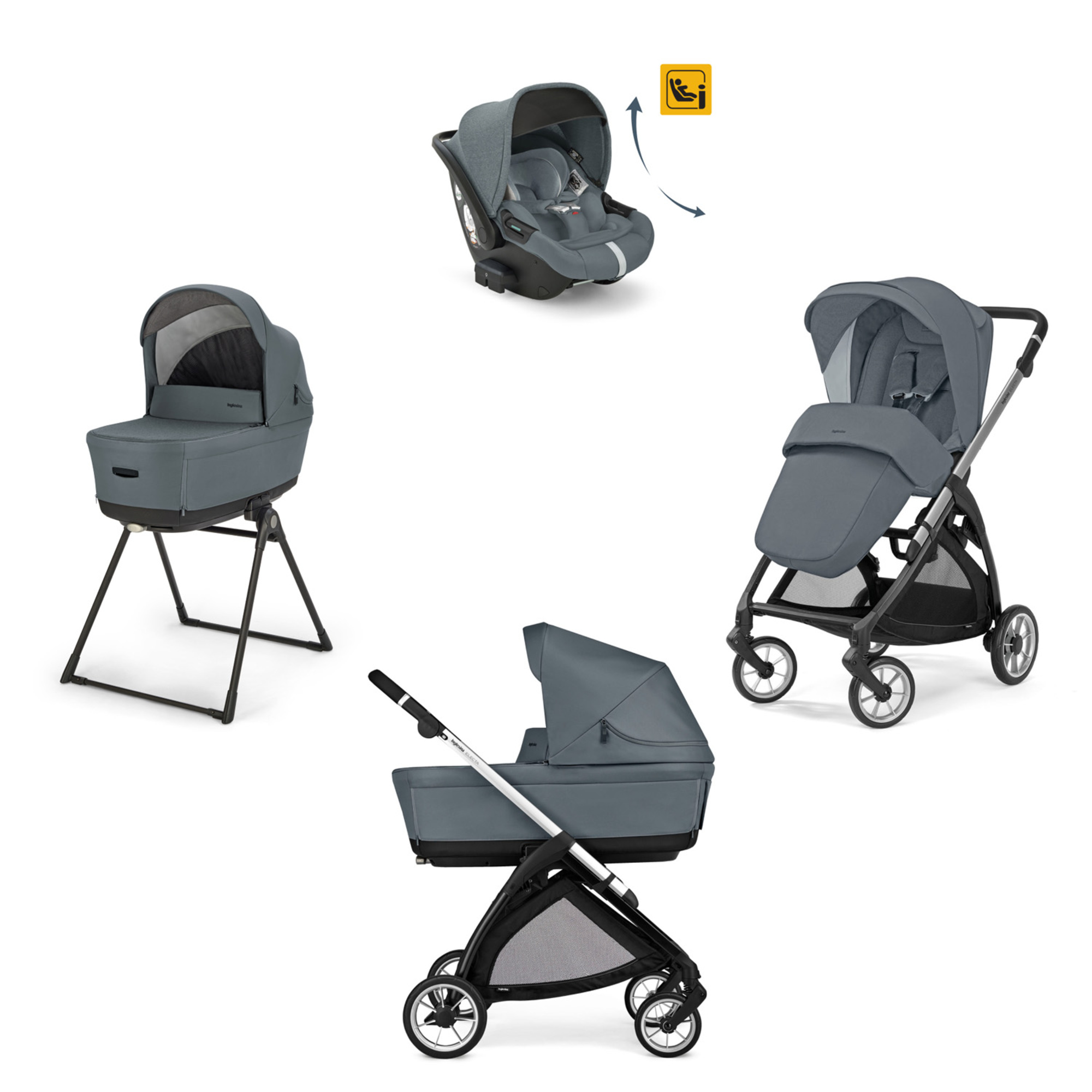Inglesina Electa System Quattro passeggino Union Grey 22 kg