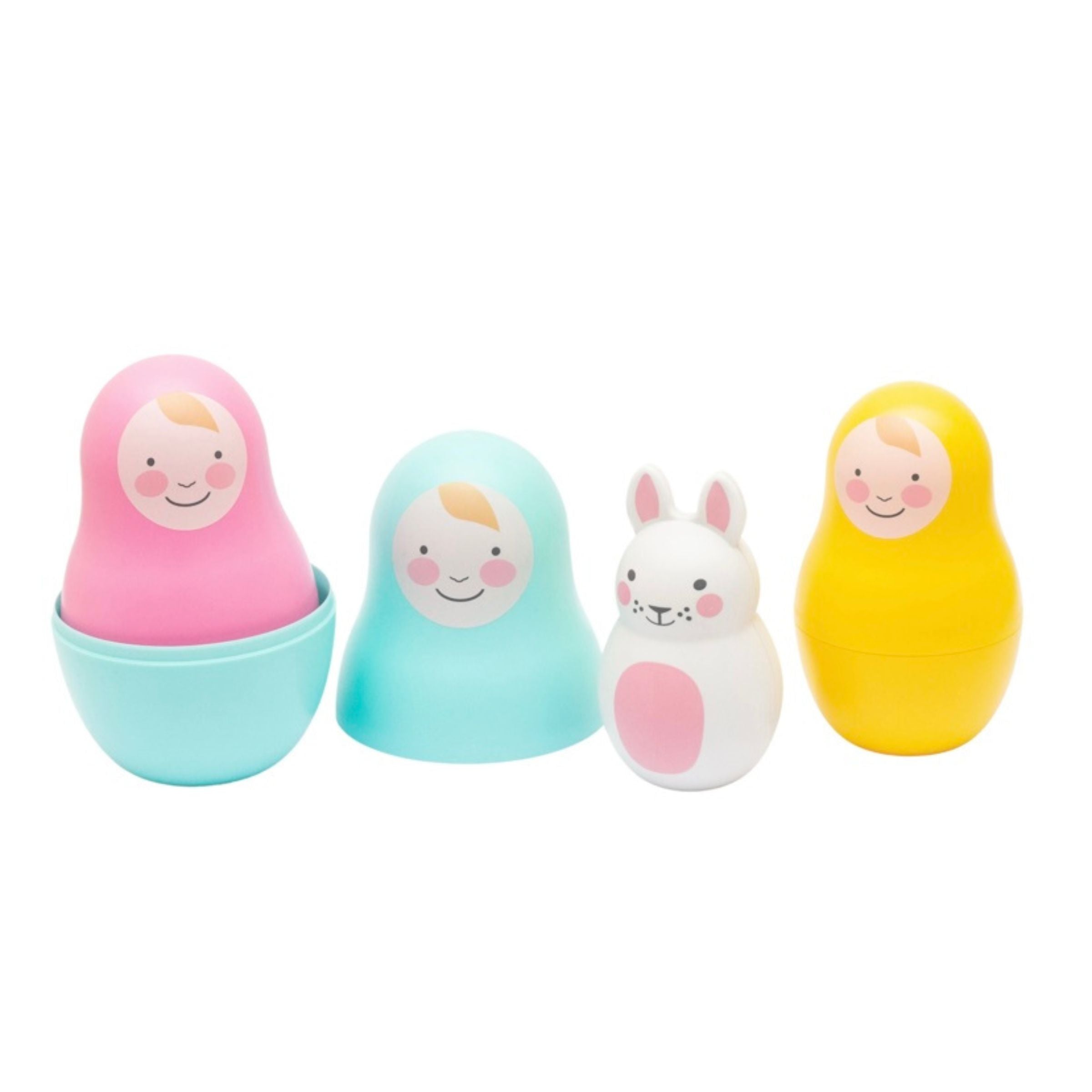 Rosa & Bo Nesting Babies bambole impilabili con sonaglio