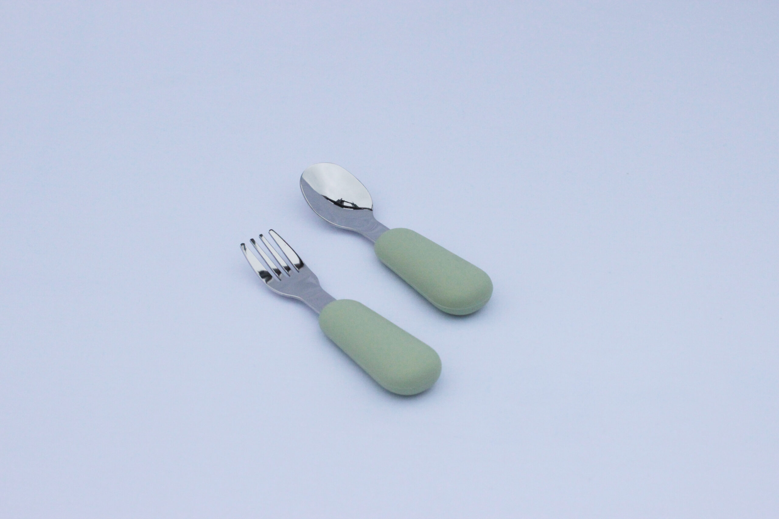Baby's Clan Feeding set posate bimbo 2 pezzi acciaio e silicone