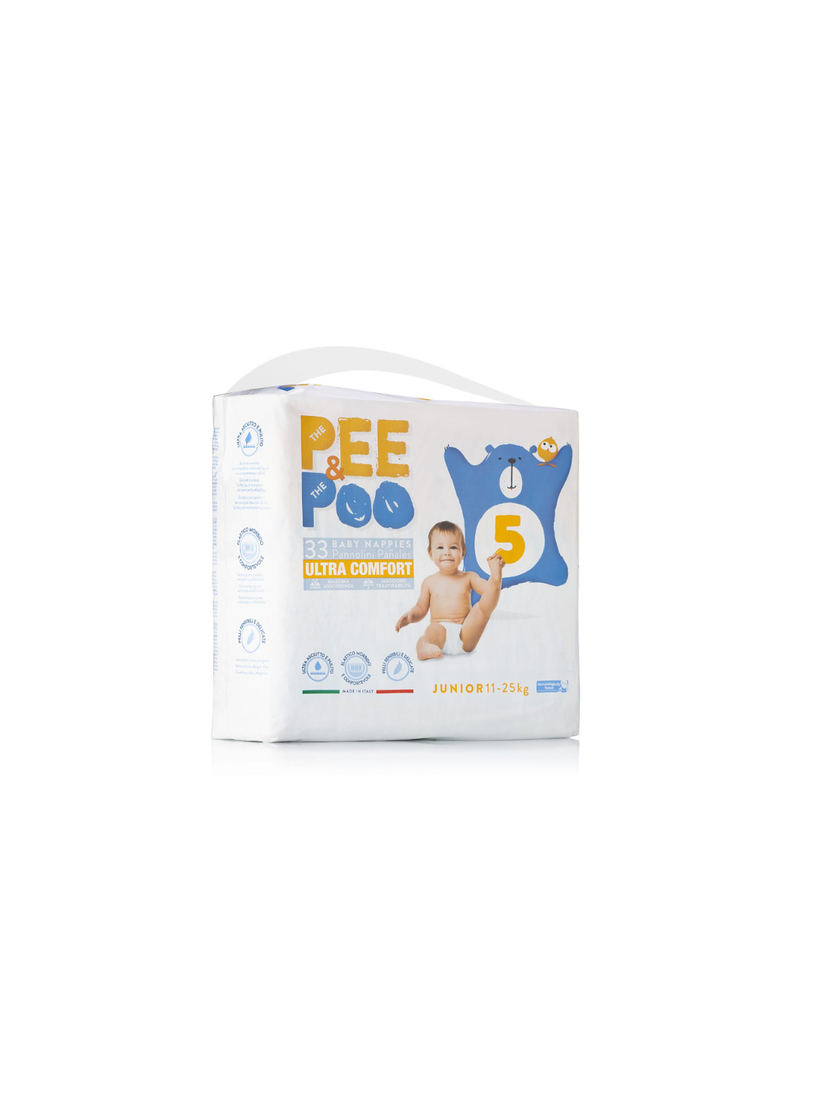 Pee Poo Junior Pannolini taglia 5 33 pz cotone ipoallergenico