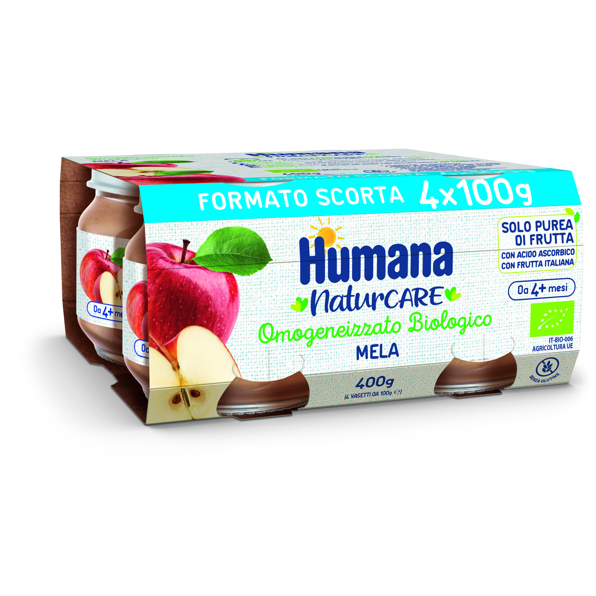 Humana mela biologica omogeneizzato 4x100g dal 4 mese