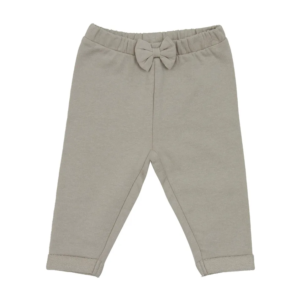 Mawi Pantalone Felpa con Fiocco Verde Salvia Bimba
