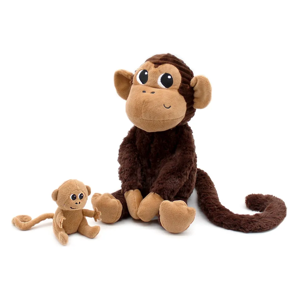 Les Déglingos Ptipotos Zazou peluche scimmia marrone
