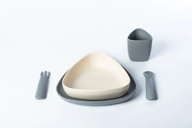 eKoala set pappa bimbi bioplastica grigio