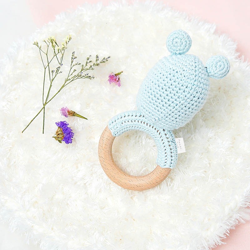 Piccoli Toys Ettore Sonaglio Uncinetto Ippopotamo in Cotone