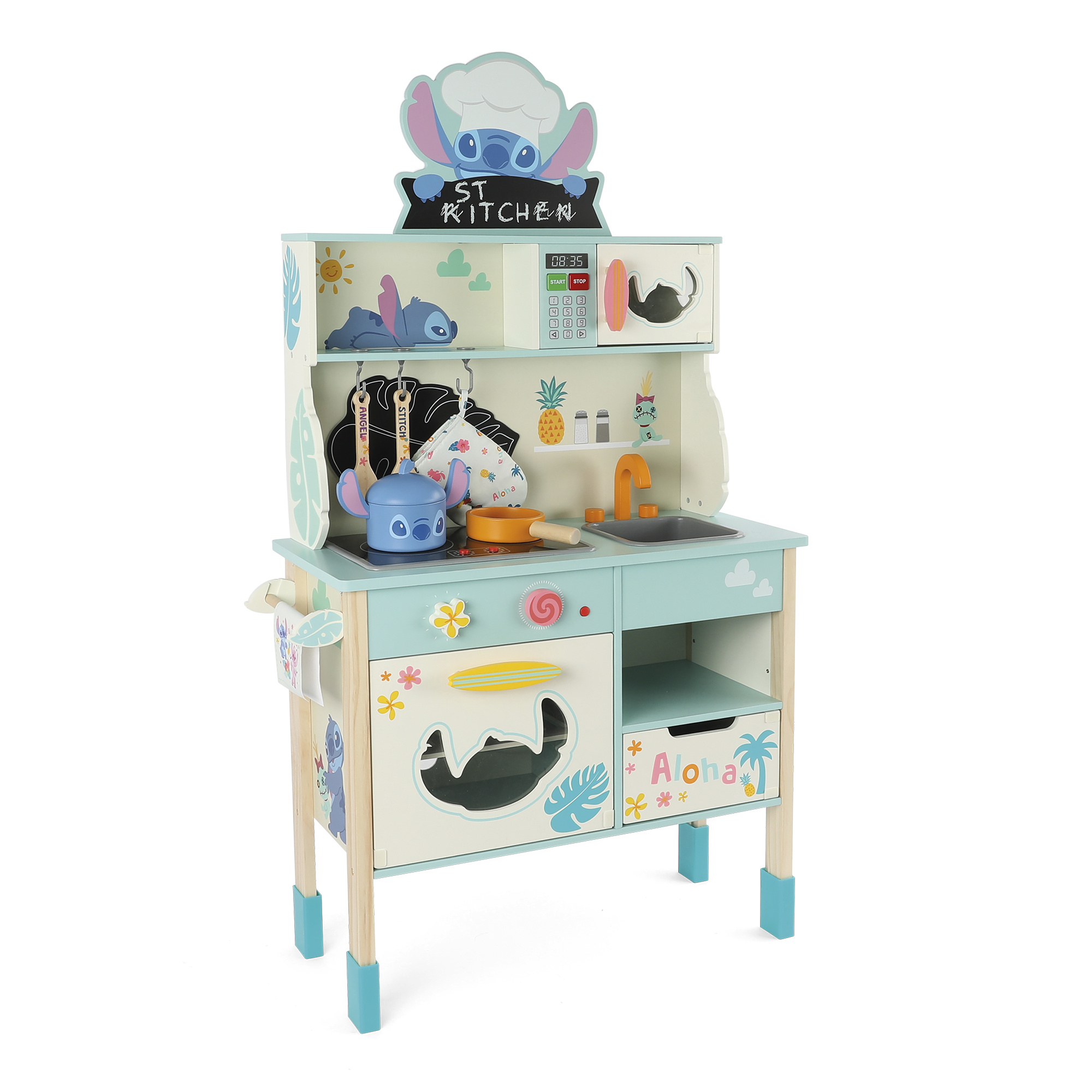 Disney Stitch cucina in legno Aloha con luci e suoni
