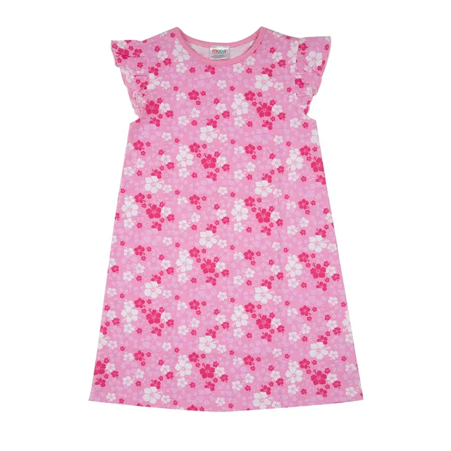 Abito jersey bimba rosa stampa floreale smanicato