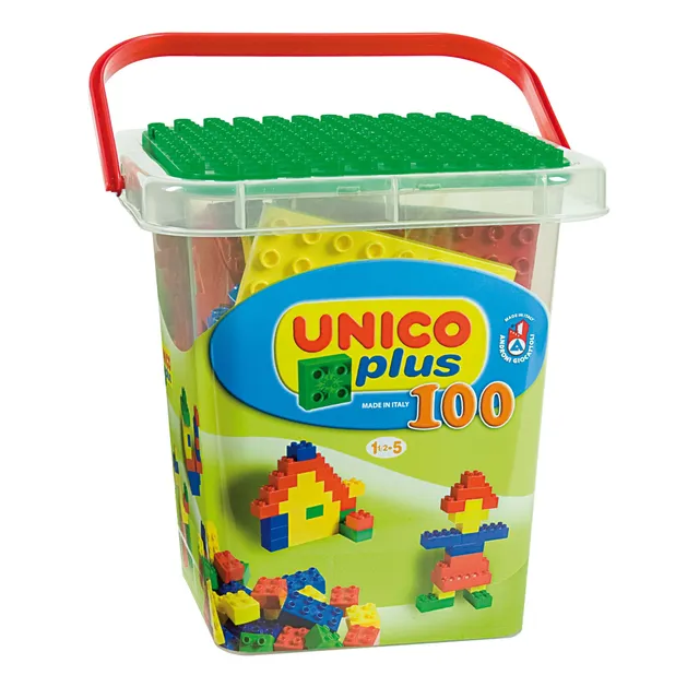 Unico Plus secchio costruzioni 100 pezzi bambini