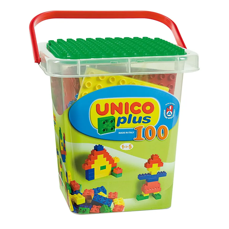 Unico Plus secchio costruzioni 100 pezzi bambini