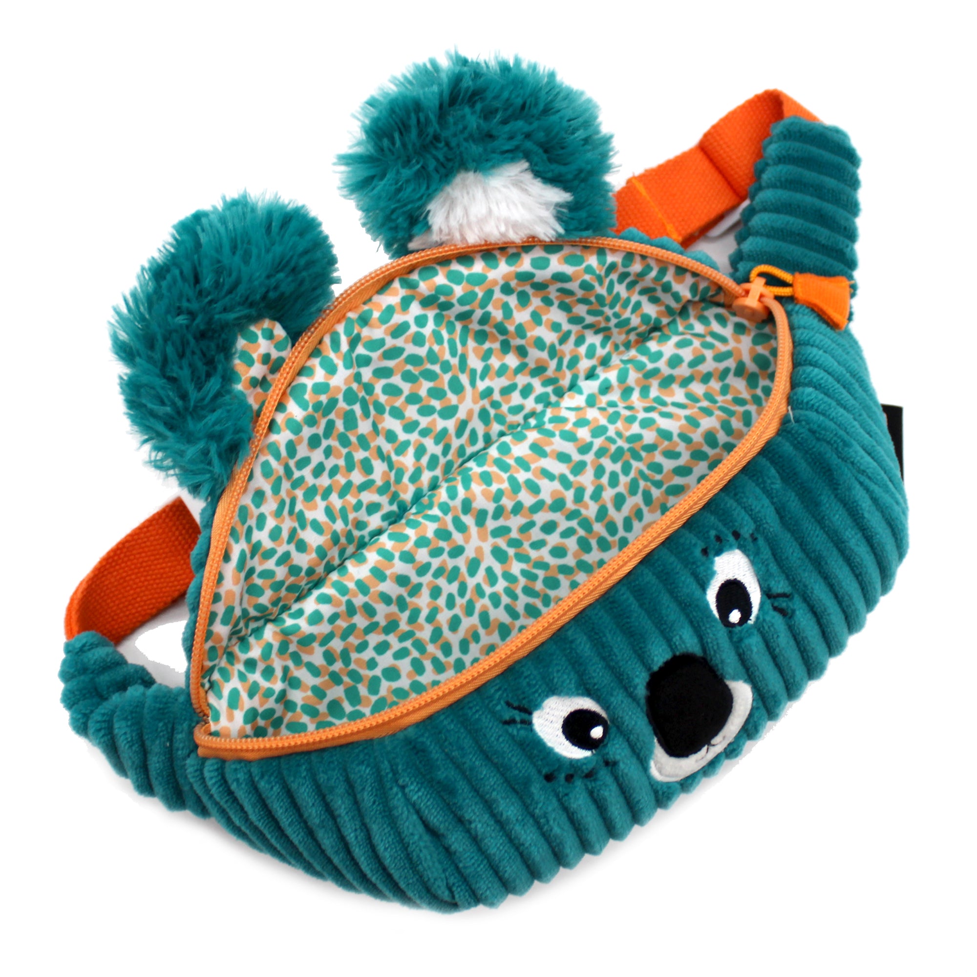 Les Deglingos Berlingos marsupio koala blu velluto 25 cm