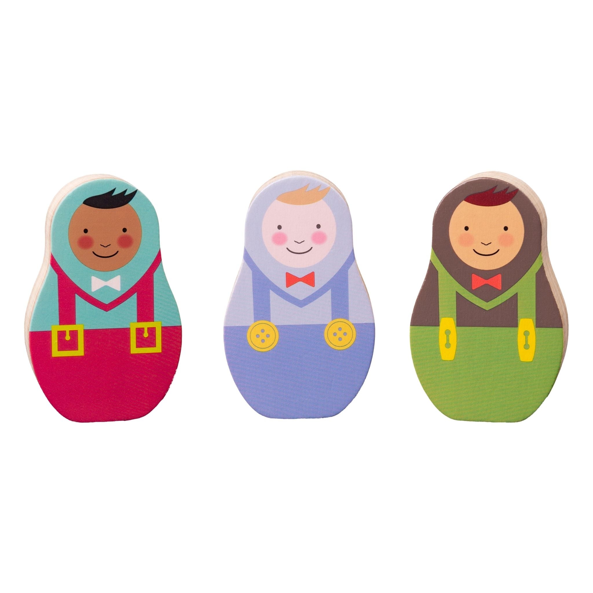 Rosa & Bo Woodlies personaggi legno Billy Tommy Bobby