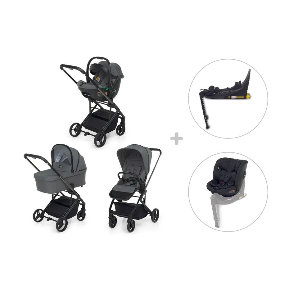 Foppapedretti Tictoc Stone trio auto i-Size + base Disk