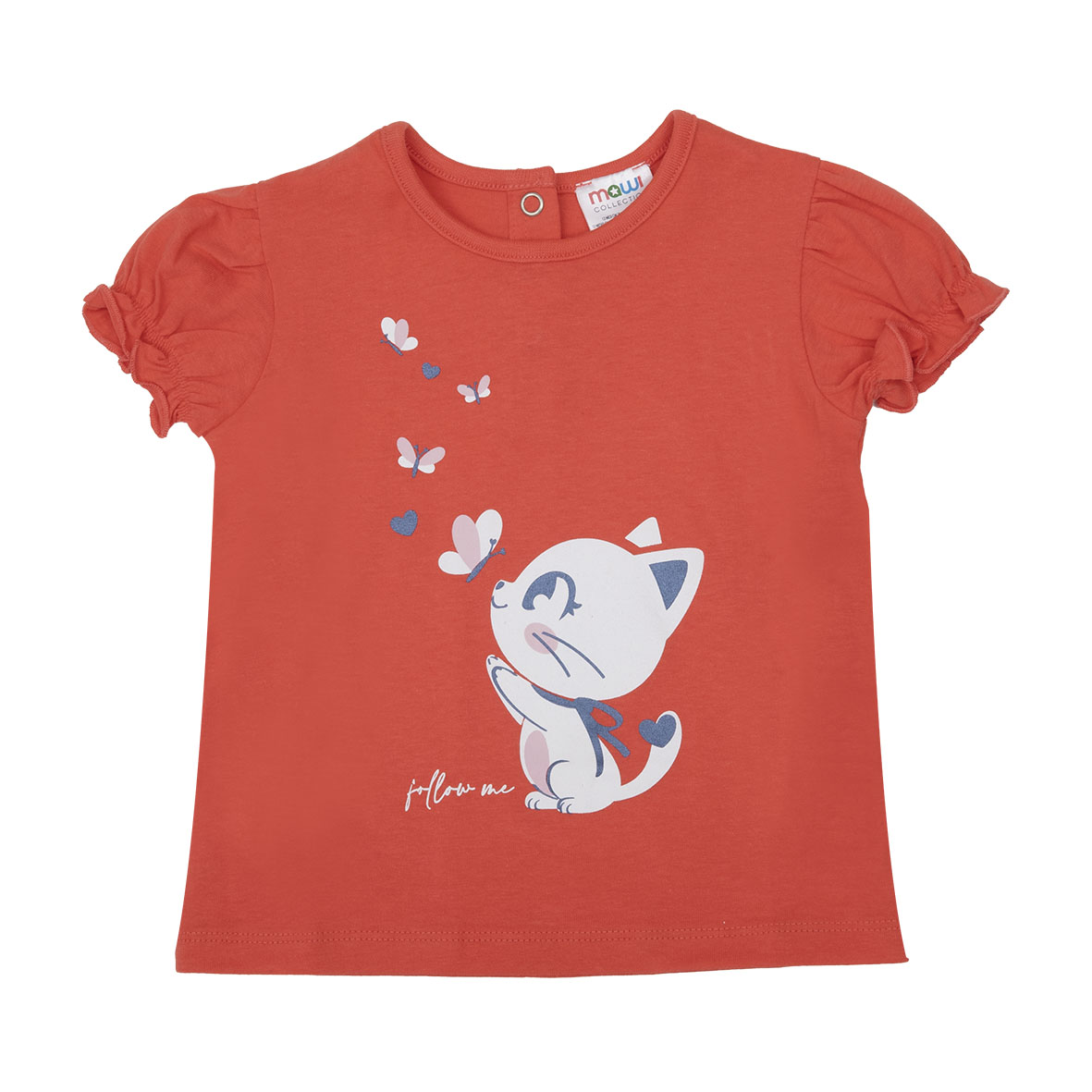 Toys Center Baby t-shirt jersey bimba corallo stampa gattino