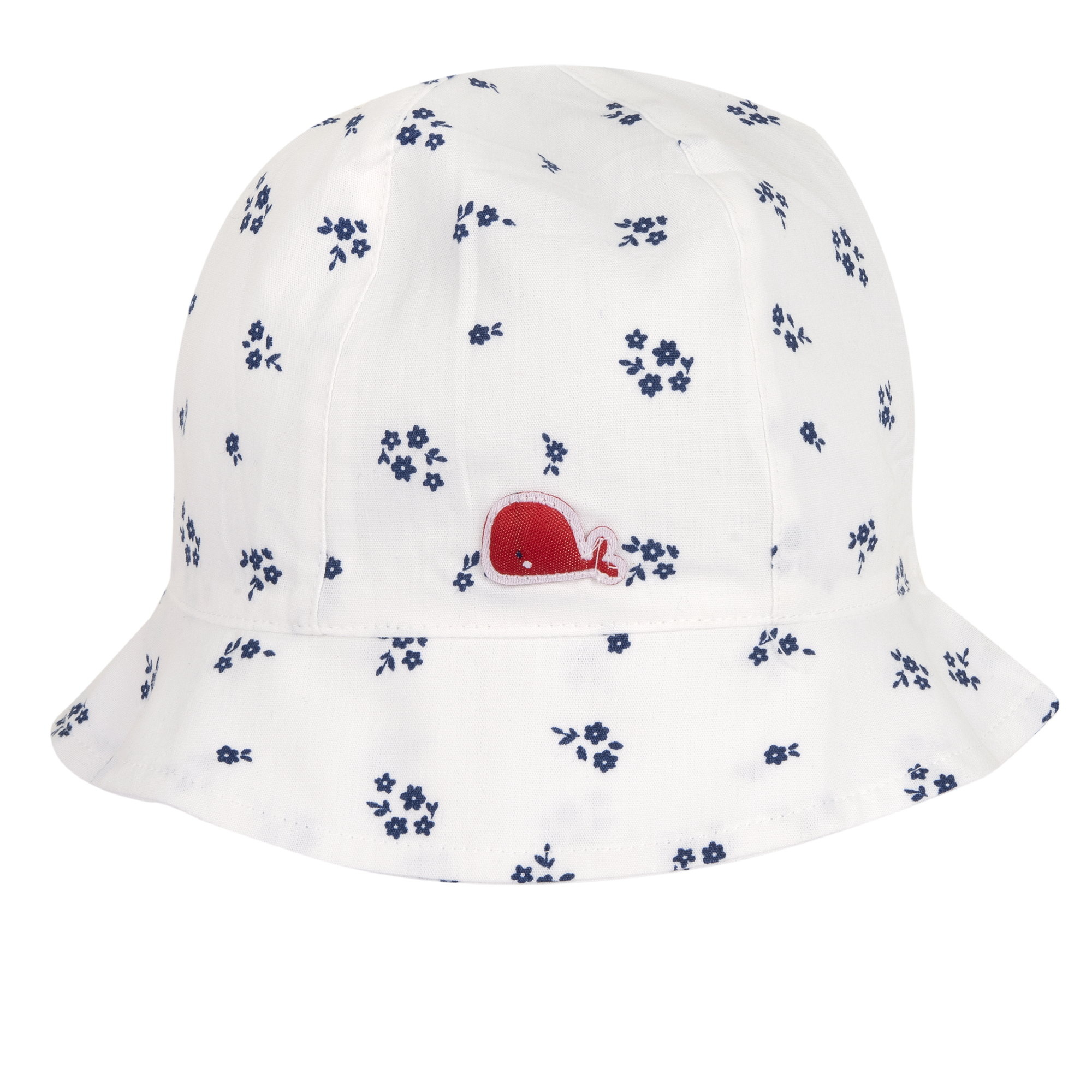 Chicco cappello pescatore bimba bianco fiori blu cotone