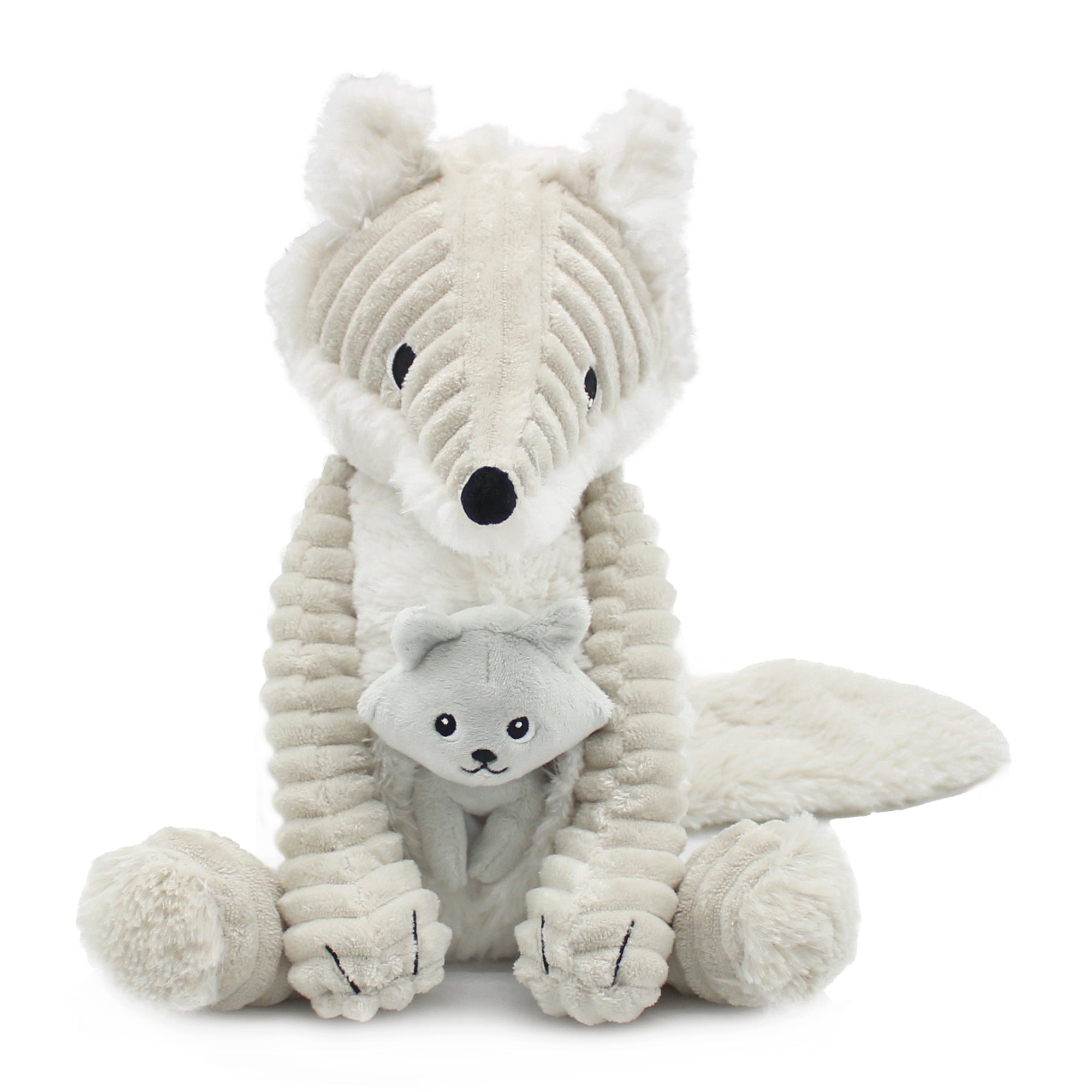Les Deglingos Ptipotos Frimou peluche volpe artica mamma bebè
