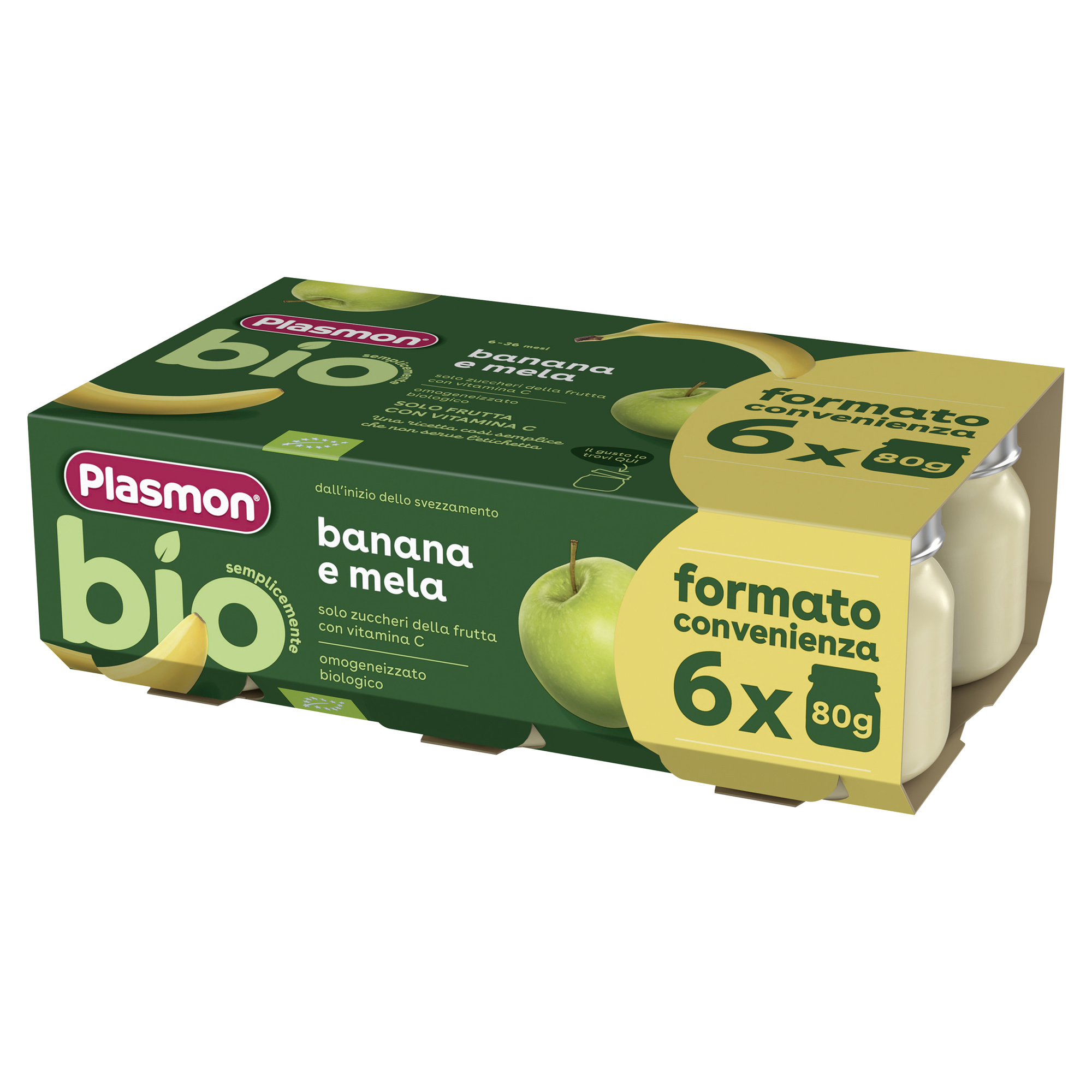 Plasmon Bio Omogeneizzato Banana Mela 6x80g