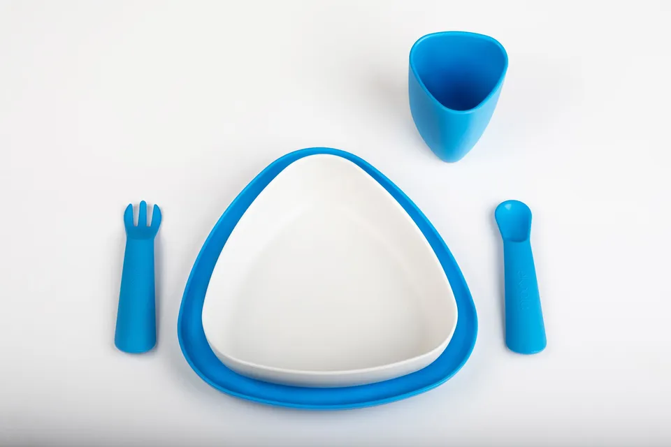 eKoala Set Pappa piatti bimbi blu mais