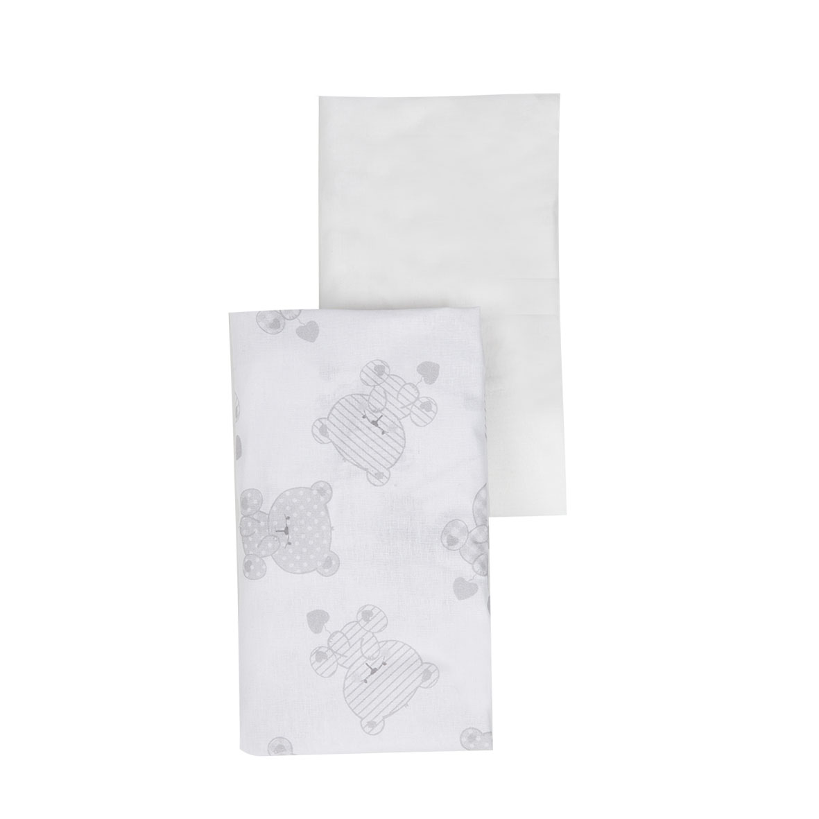 Mawi lenzuola culla carrozzina orsetto grigio set 2 pezzi