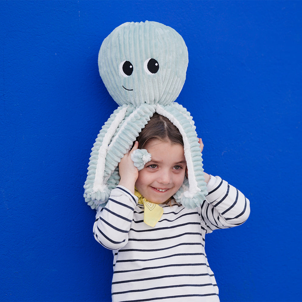 Les Déglingos Ptipotos Filou peluche polpo blu